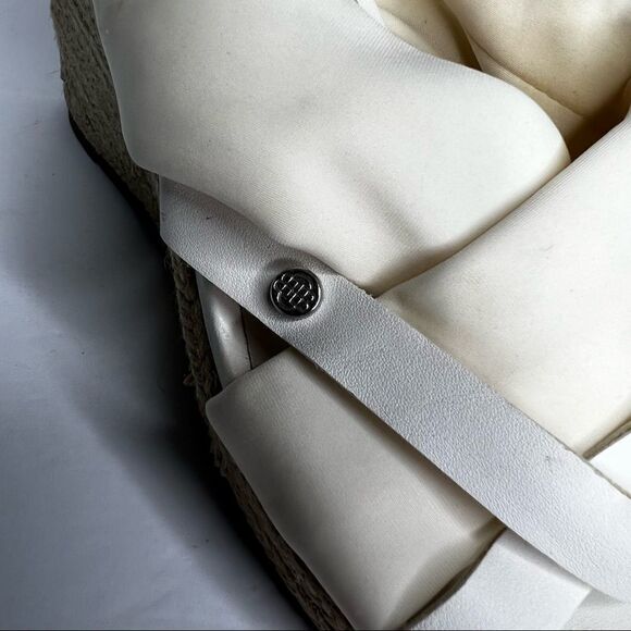 Dana Buchman Ivory/White Stretch Sandal Wedges With Jute Heel Women's Size 9.5 - Picture 7 of 9